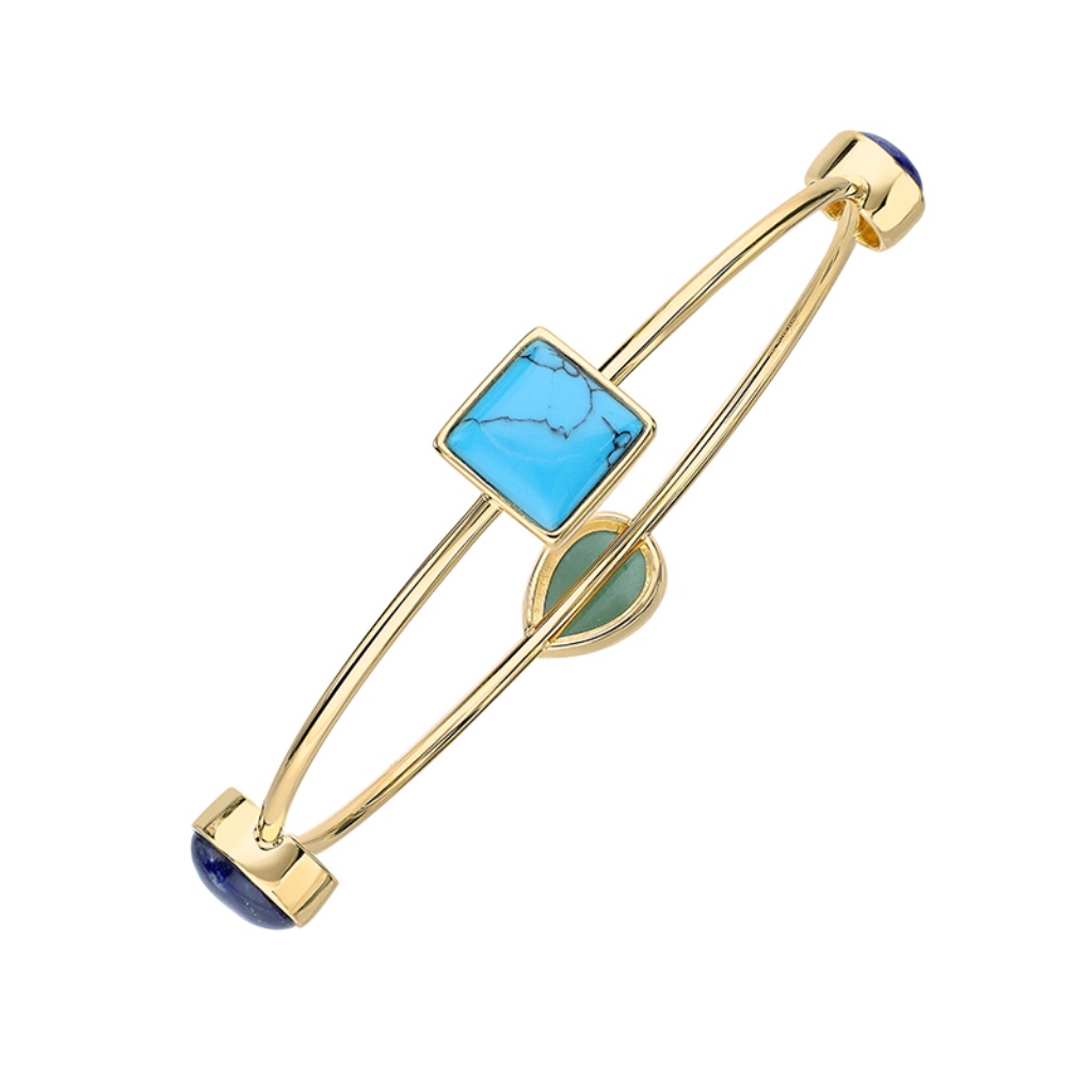 Stacking Bangle With Blue Stones